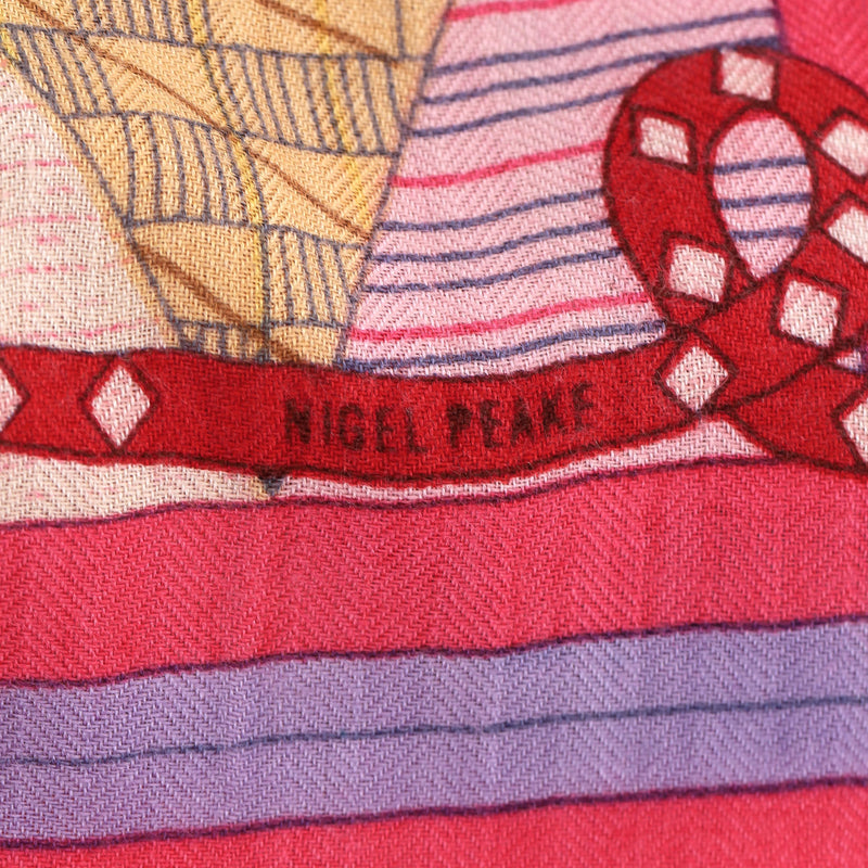 Hermès Cashmere & Silk Patchwork Horse 140 Shawl By Nigel Peake