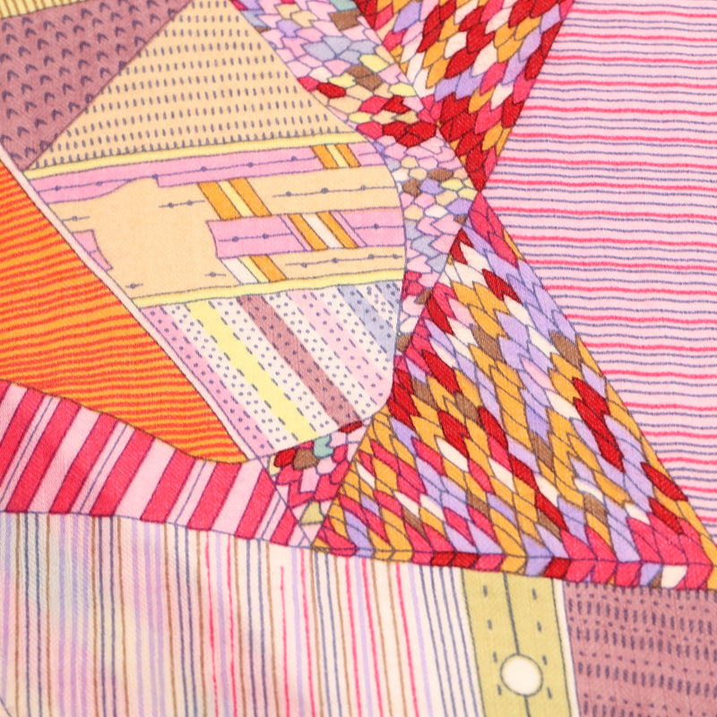 Hermès Cashmere & Silk Patchwork Horse 140 Shawl By Nigel Peake