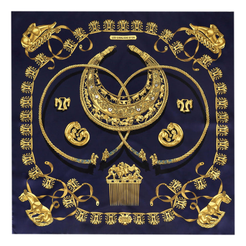 Hermes Les Cavaliers D'or Silk Scarf