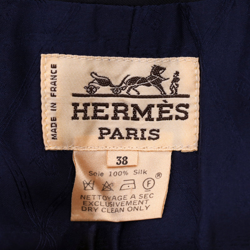 Hermes Vintage 80's Silk Cosmos Print Silk Jacket. Size 38FR