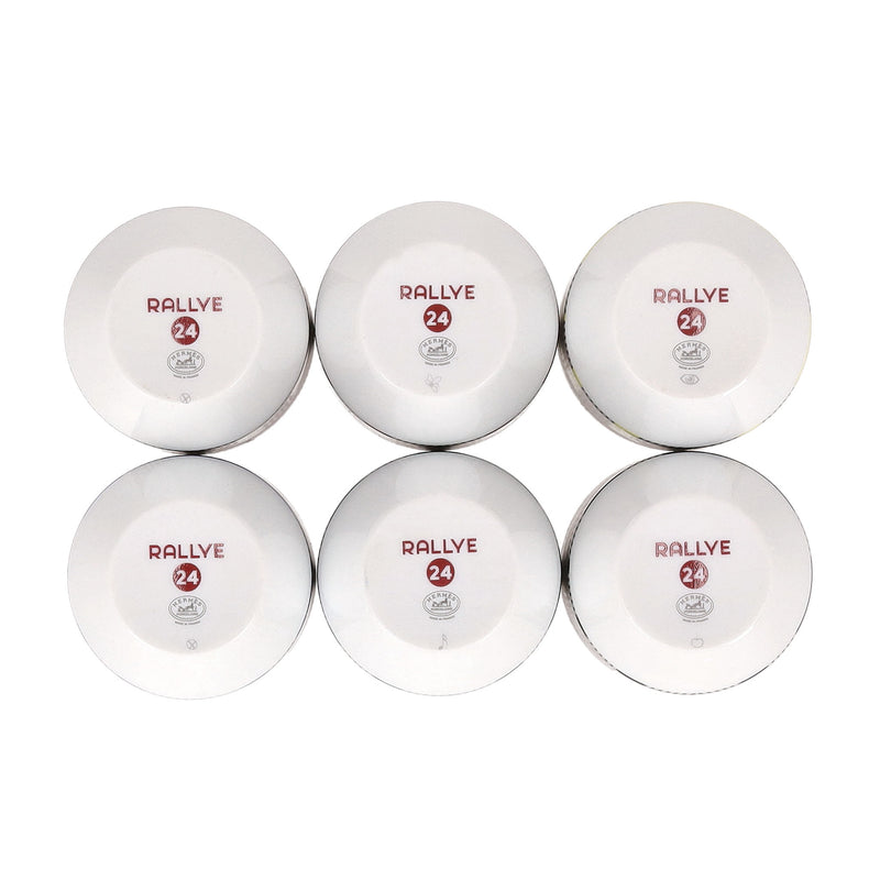 Hermes Rallye 24 Set of 6 Limoge Porcelain Tumblers