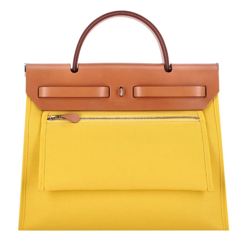 Hermès Toile & Vache Leather Hunter Herbag Zip 31 Bag & Matching Pouch