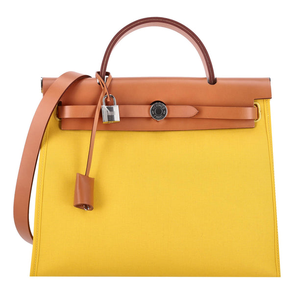 Hermès Toile & Vache Leather Hunter Herbag Zip 31 Bag & Matching Pouch