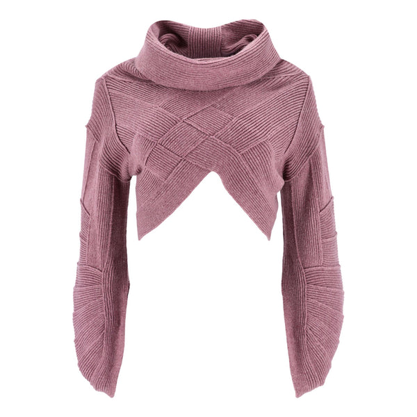 Herve Leger Cropped Roll Neck Cashmere Jumper. Size S