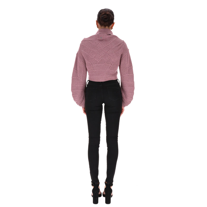Herve Leger Cropped Roll Neck Cashmere Jumper. Size S