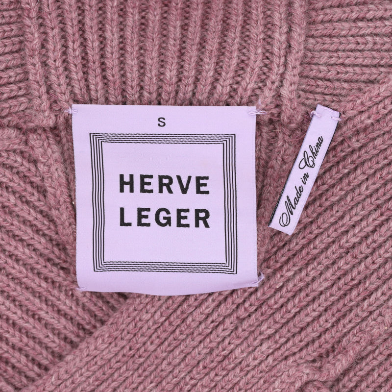 Herve Leger Cropped Roll Neck Cashmere Jumper. Size S