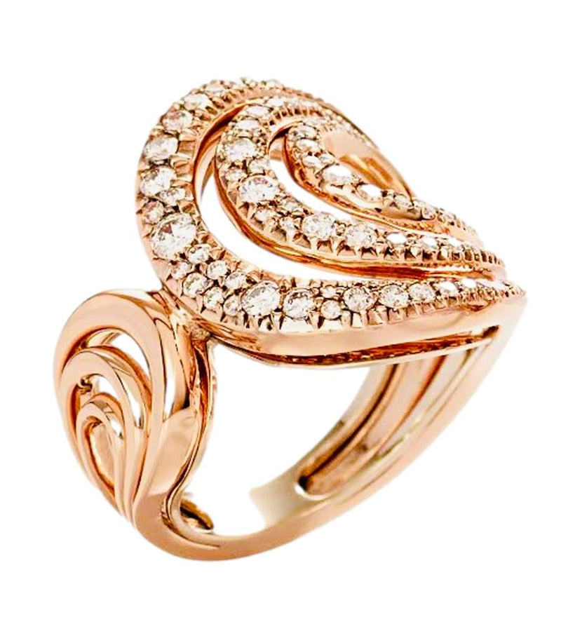 H Stern Diamond Swirl Ring In 18k Rose Gold