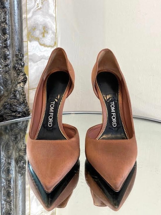 Tom Ford D'Orsay Satin Heels. Size 36