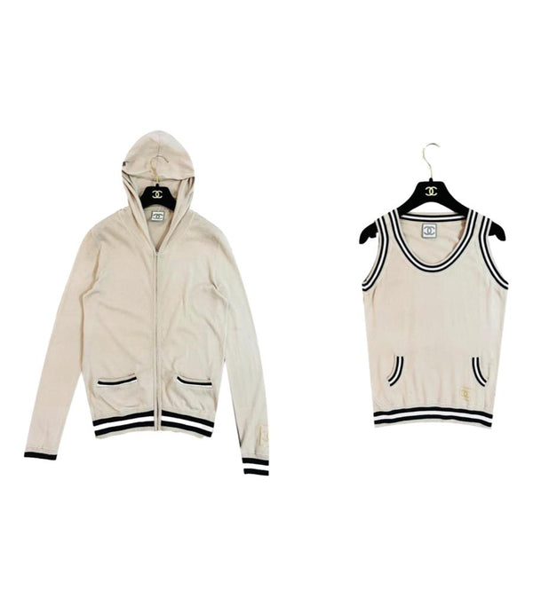 Chanel Cotton Top & Matching Hoodie. Size