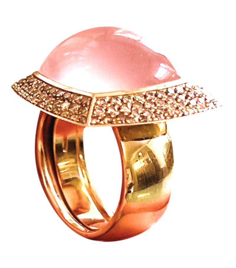 Valente 18k Rose Gold Icy Jadeite & Diamond Ring