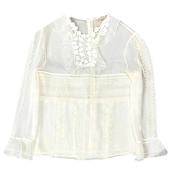 Giambatista Valli Silk & Guipure Lace Top . Size 38IT