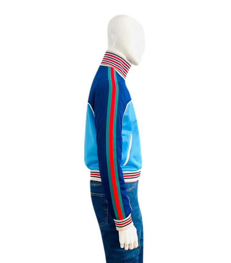 Gucci Technical Jersey Web Stripe Track Jacket. Size S