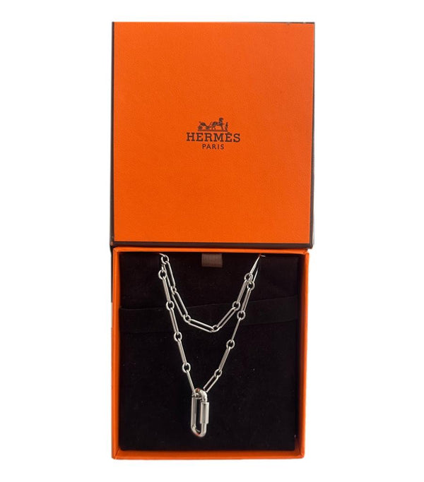 Hermes Palladium Curiosite Long Necklace