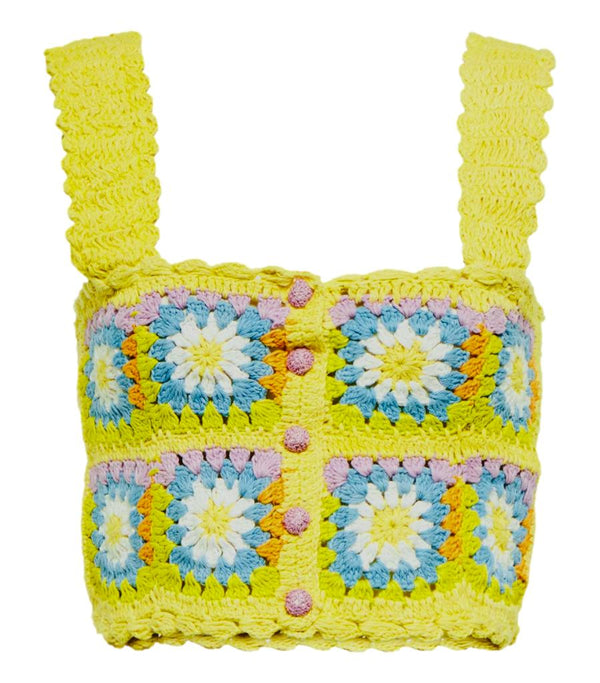 Alemais Crochet Cotton Crop Top. Size 8UK