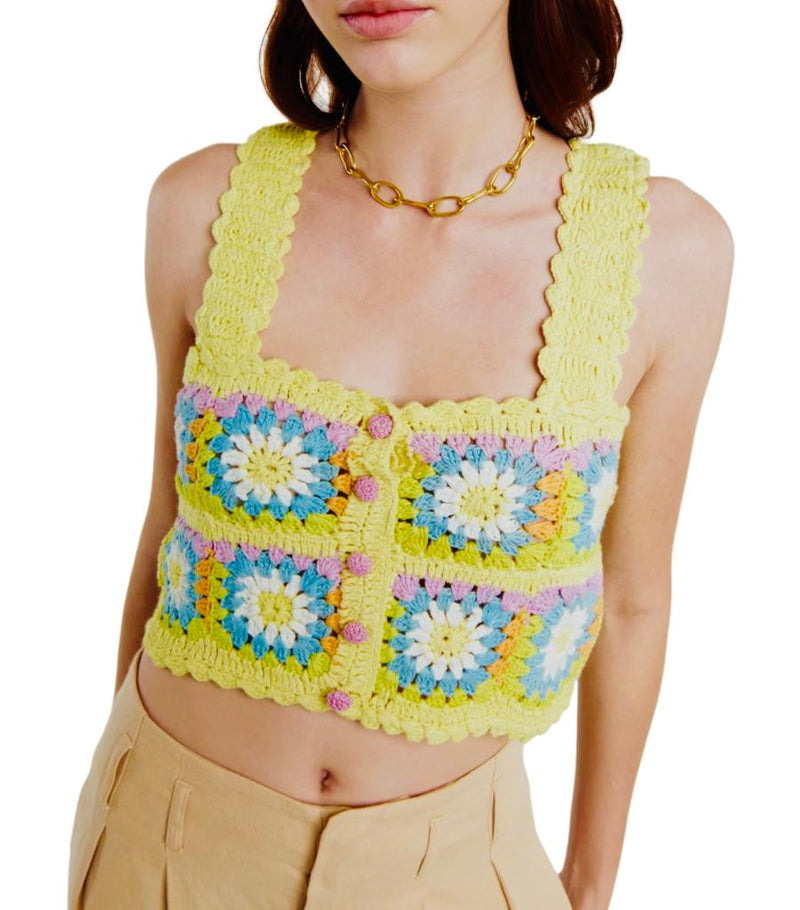 Alemais Crochet Cotton Crop Top. Size 8UK