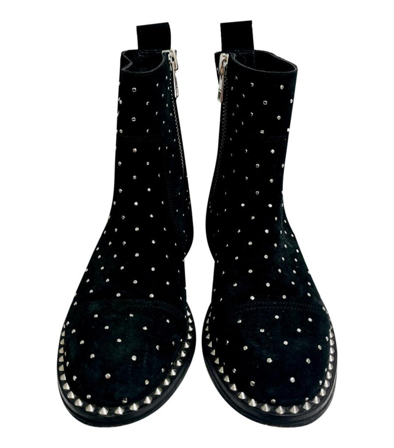 Zadig & Voltaire Empress Studded Suede Ankle Boots. Size 38