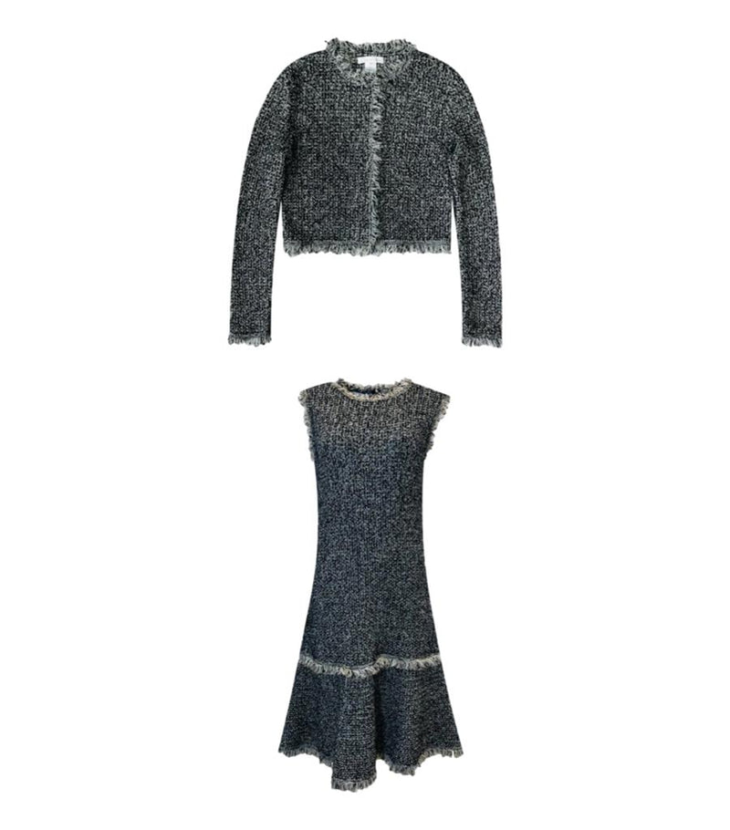 Oscar De La Renta Wool Dress & Jacket Two-Piece Set. Size S/M