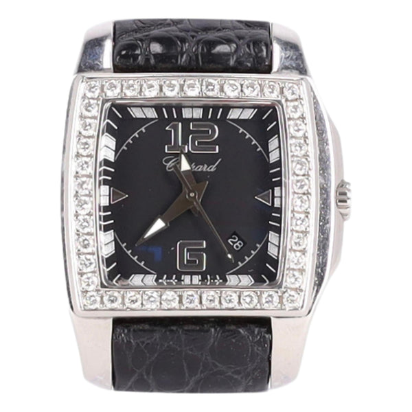 Chopard Two O Ten Diamond & Stainless Steel Watch With Crocodile Skin Strap