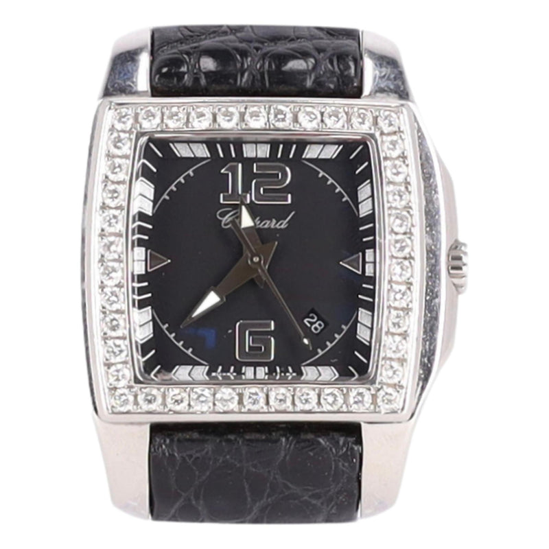 Chopard Two O Ten Diamond & Stainless Steel Watch With Crocodile Skin Strap