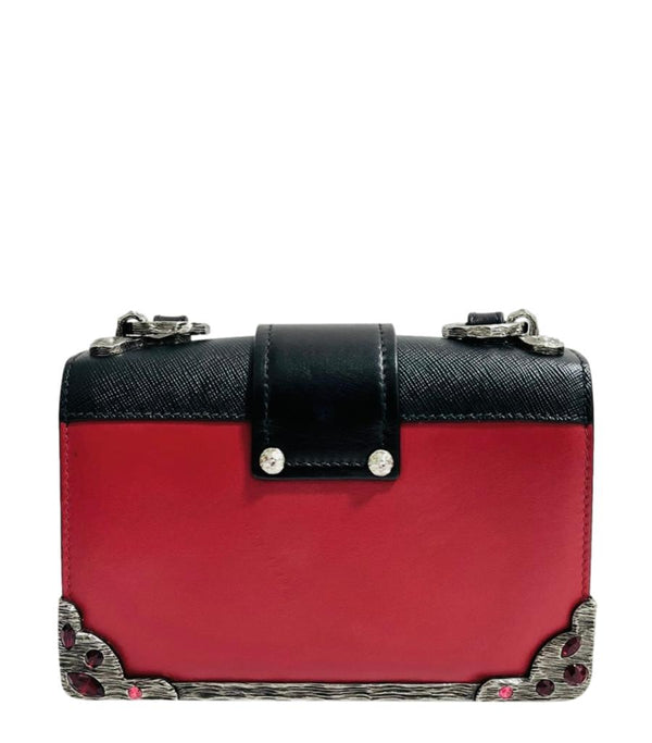 Prada Cashier Crystal Embellished Leather Bag