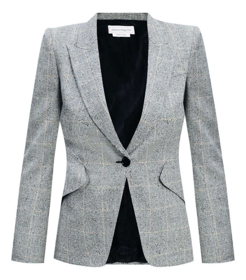 Alexander McQueen Virgin Wool Plaid Jacket. Size 42IT