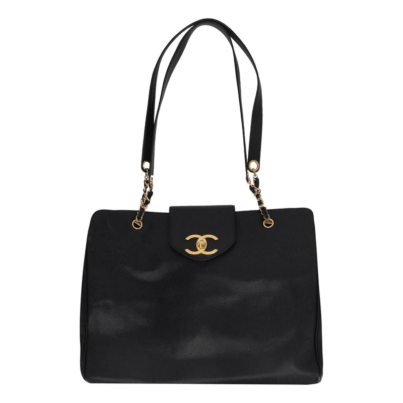 Chanel Vintage 1990's Supermodel Leather XXL Tote Bag