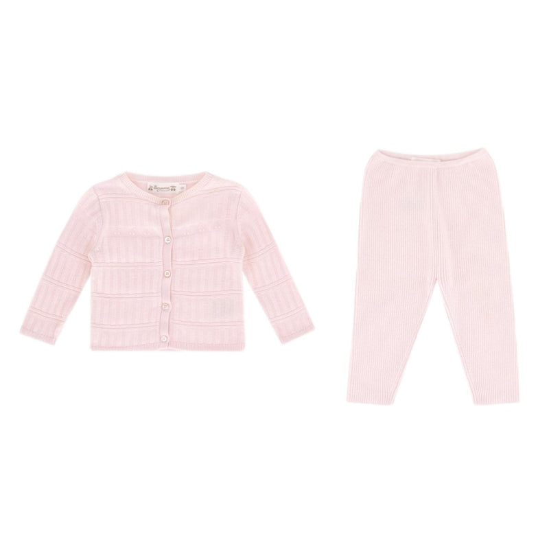 Bonpoint Baby Girl Wool & Cotton Cardigan & Leggings Set. Size 6M