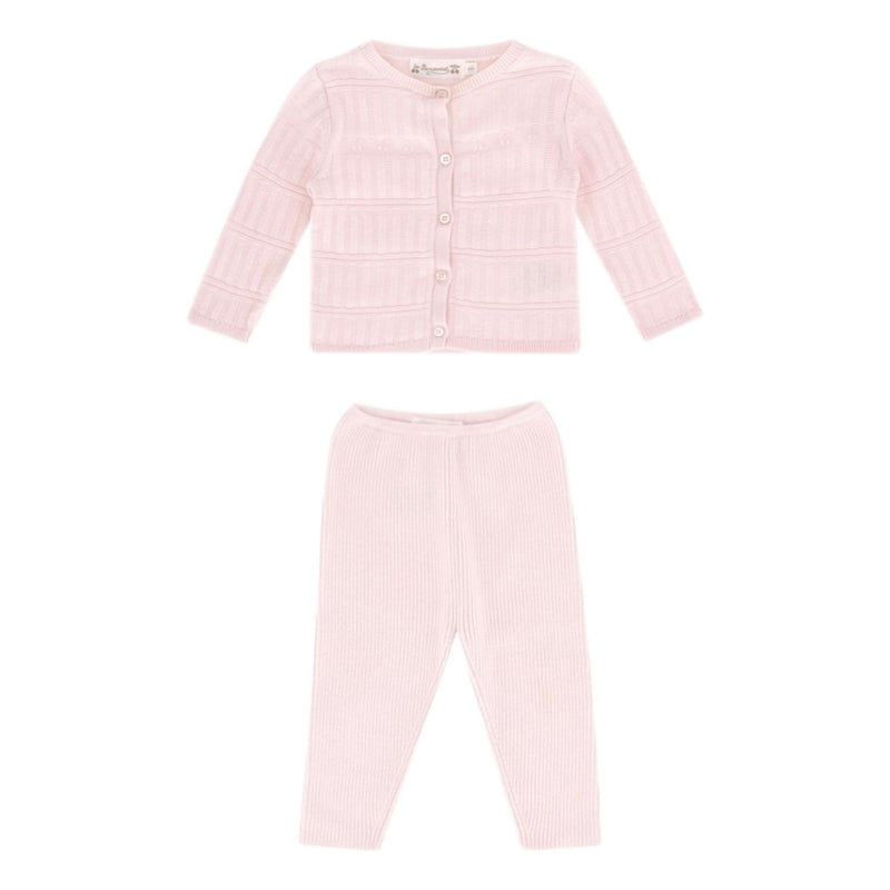 Bonpoint Baby Girl Wool & Cotton Cardigan & Leggings Set. Size 6M