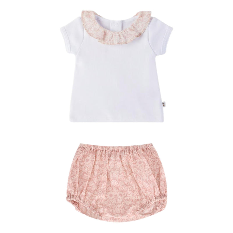 Bonpoint Baby Girl Cotton Top & Bloomer Set. Size 6M