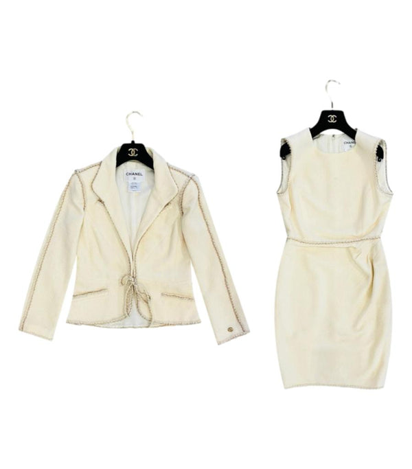 Chanel Wool & Silk Blend Tweed Dress & Jacket Set. Size 38FR