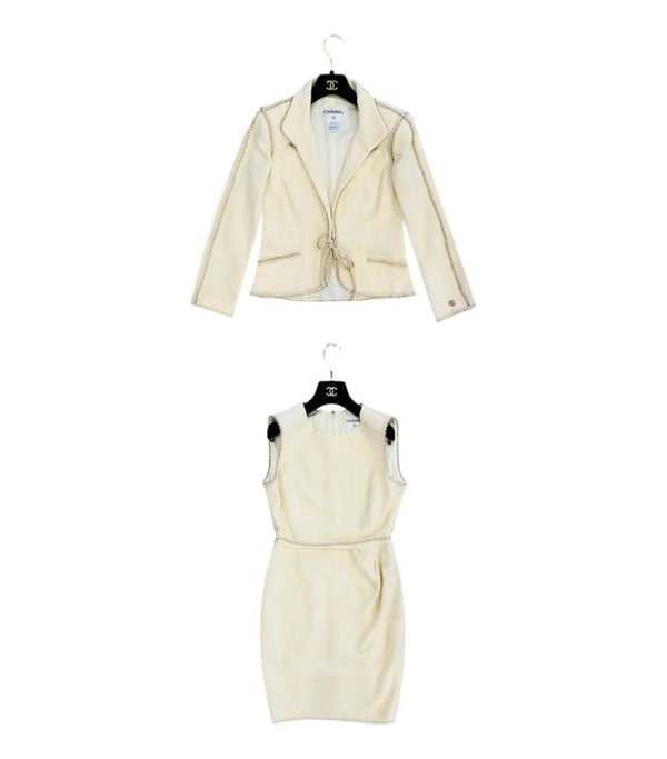 Chanel Wool & Silk Blend Tweed Dress & Jacket Set. Size 38FR