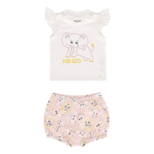 Kenzo Baby Girl Organic Cotton Top & Shorts Set. Size 9M
