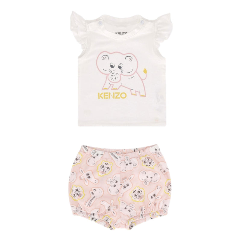 Kenzo Baby Girl Organic Cotton Top & Shorts Set. Size 9M