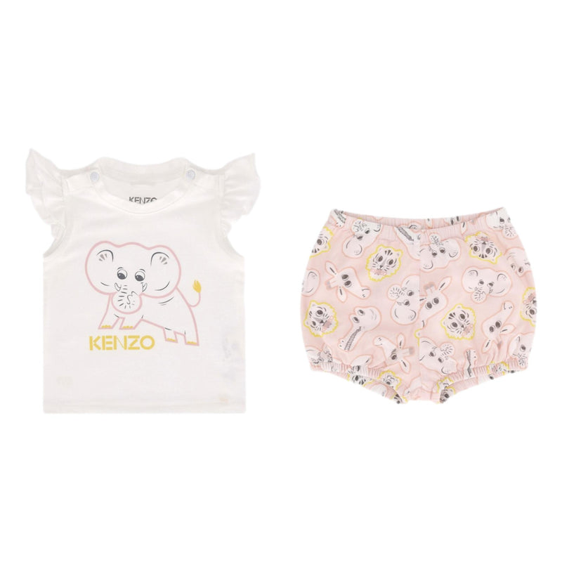 Kenzo Baby Girl Organic Cotton Top & Shorts Set. Size 9M