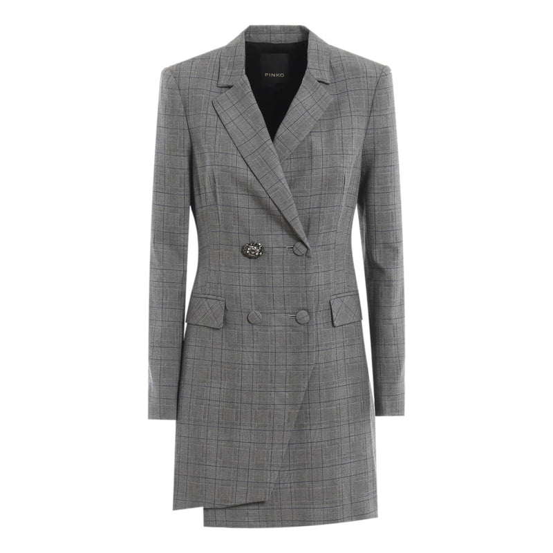 Pinko Wool Blend Prince Of Wales Blazer Dress. Size 44IT