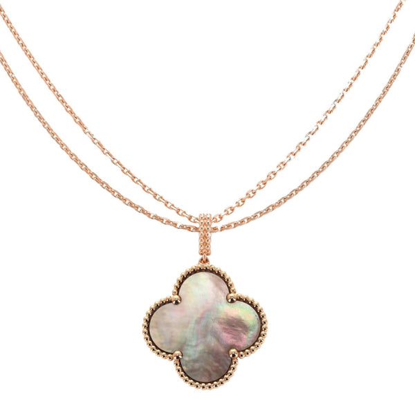 Van Cleef & Arples Magic Alhambra Large Model Motif 18k Rose Gold Long Pendant Necklace