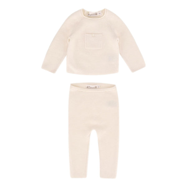 Bonpoint Baby Girl Wool & Cotton Knitted Top & Trousers Set. Size 6M