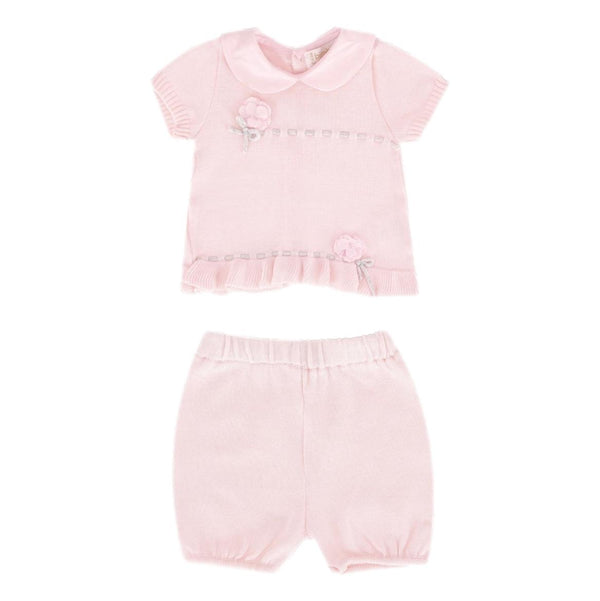 Bimbalo Baby Girl Cotton Knitted Top & Bloomer Set. Size 3M