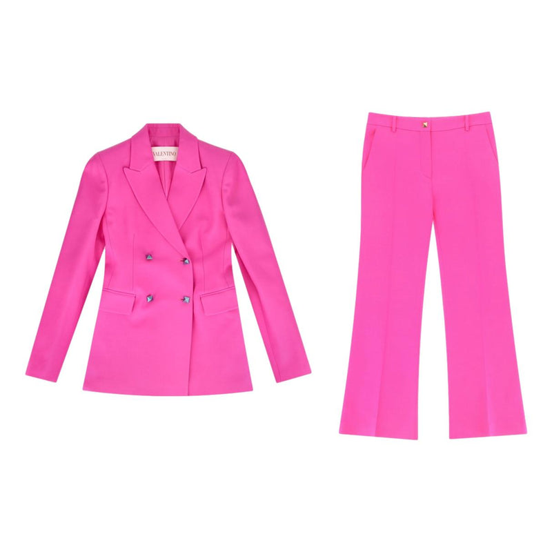 Valentino Rockstud Wool & Silk Blend Jacket & Trousers Suit. Size 42IT
