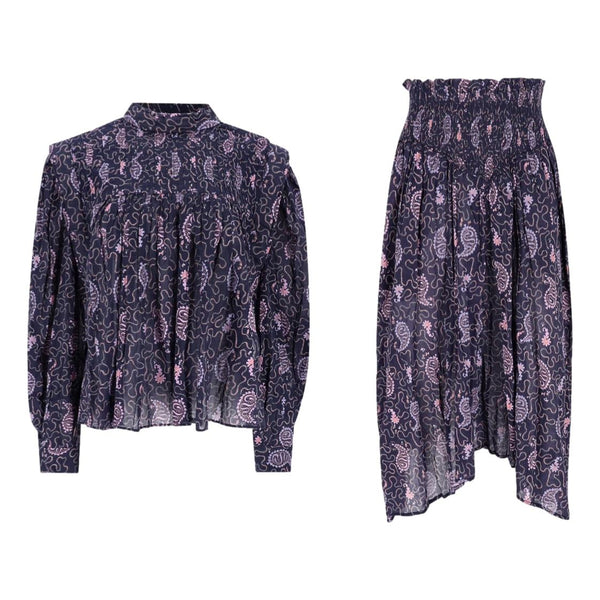 Isabel Marant Etoile Paisley Print Cotton Top & Skirt Two-Piece Set. Size 34/36FR