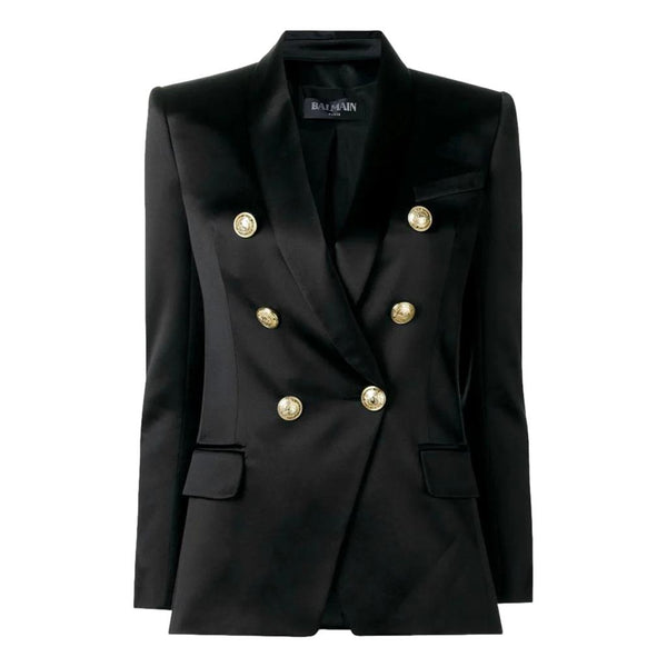 Balmain Tailored Double-Breasted Silk Jacket. Size 34FR