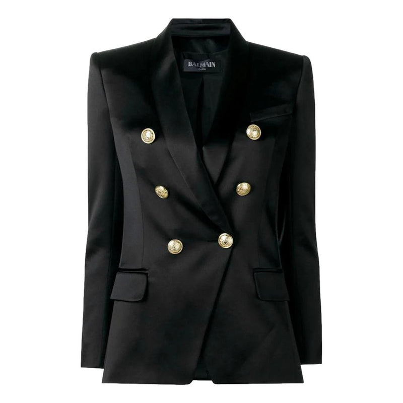 Balmain Tailored Double-Breasted Silk Jacket. Size 34FR