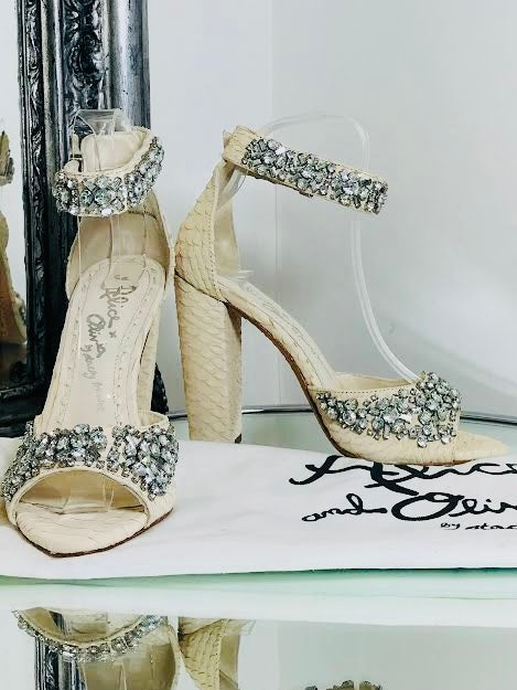 Alice + Olivia by Stacy Benet Crystal Leather Faux Snakeskin