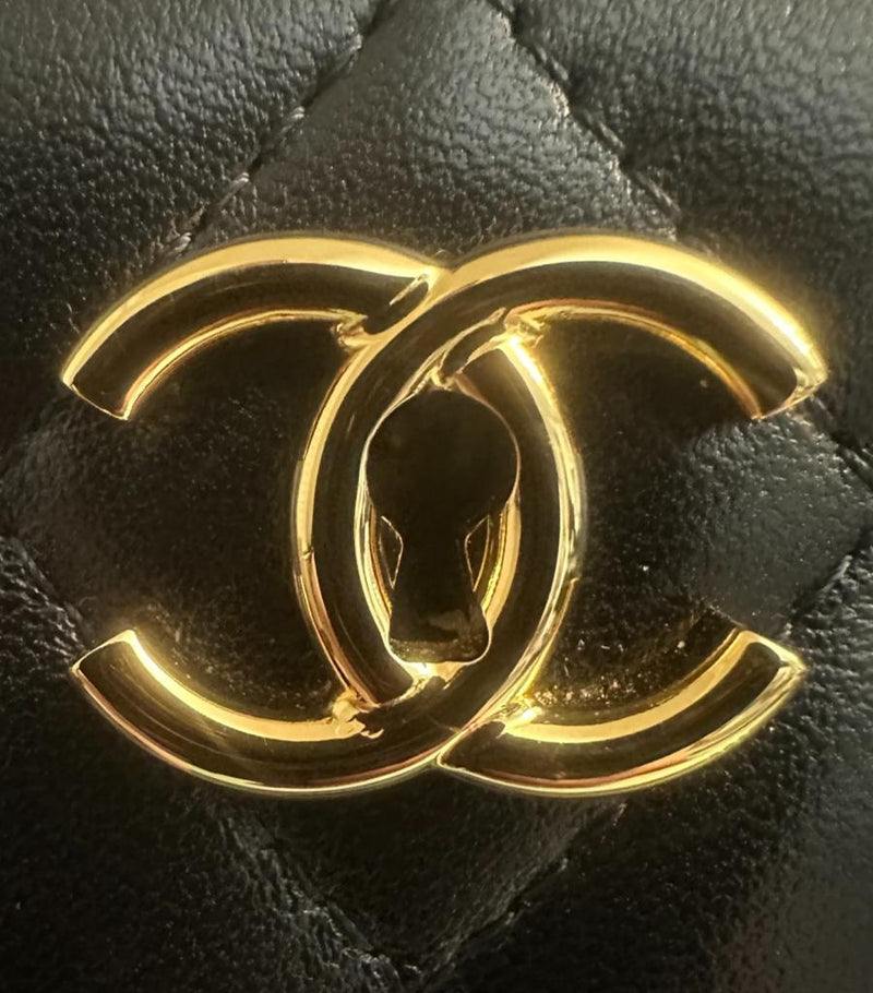 Chanel XL Leather Diamond Quilted Jewellery Trunk With Gold Keys & Storage Box