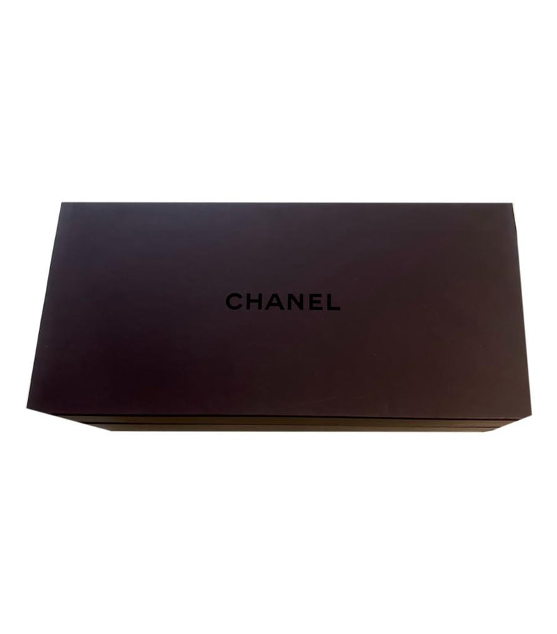 Chanel XL Leather Diamond Quilted Jewellery Trunk With Gold Keys & Storage Box