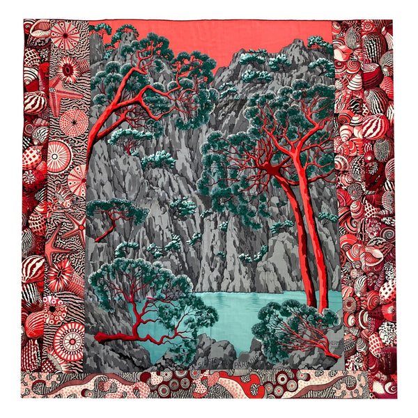 Hermès 'Sieste au Paradis' Silk & Cashmere Shawl/Scarf By Aline Honore