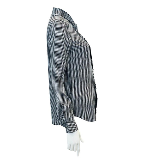 Equipment Houndstooth Silk Shirt. Size XS