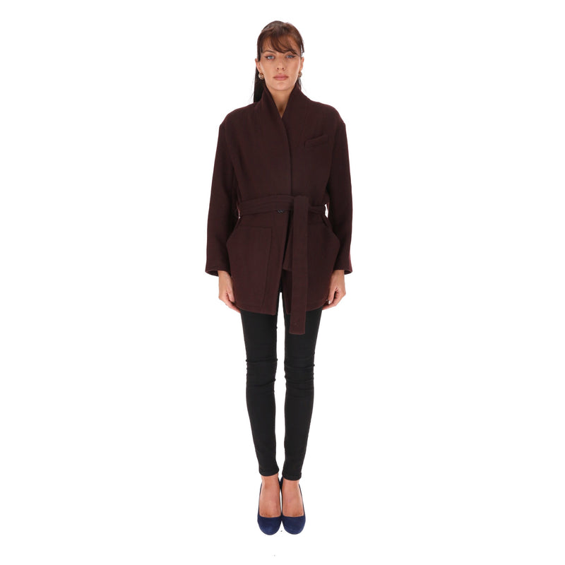 Iro Wool & Silk Belted Coat. Size 36FR