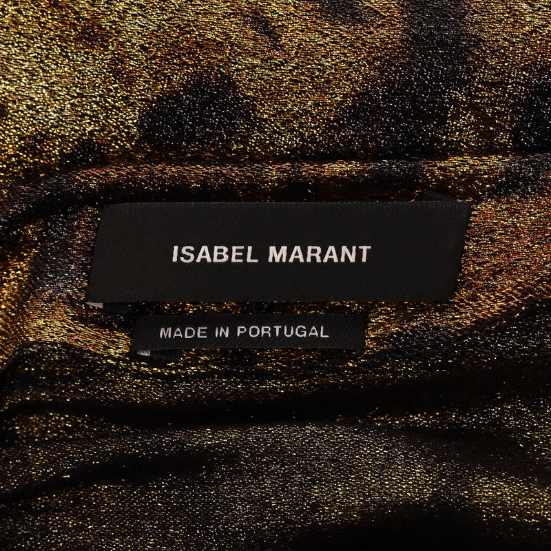 Isabel Marant Leopard Print Silk Blend Ruched Dress. Size 34FR