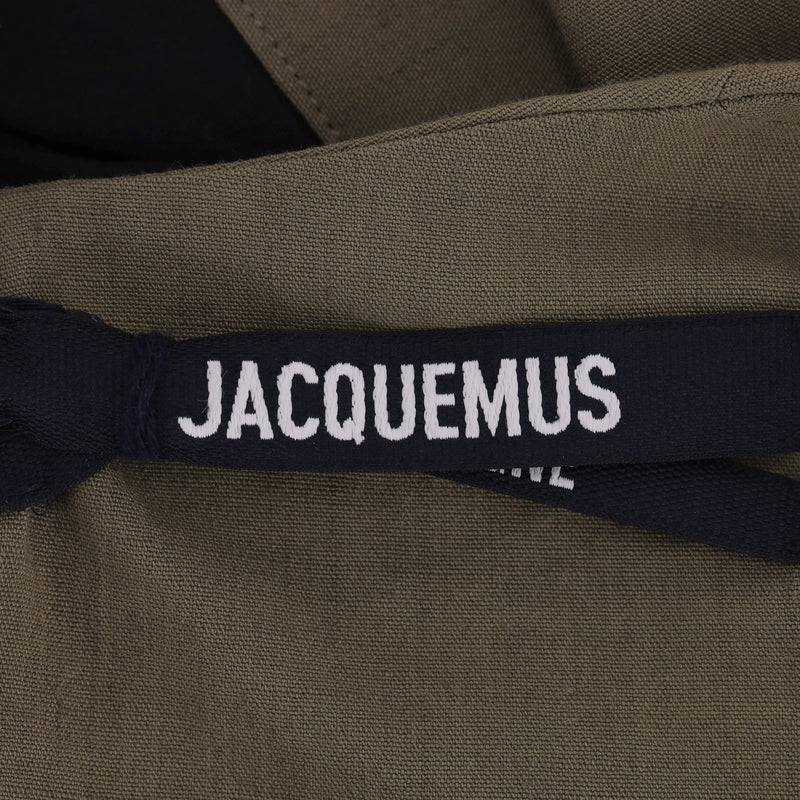 Jacquemus Linen Blend Draped Slubbed-Canvas Mini Dress. Size 40FR